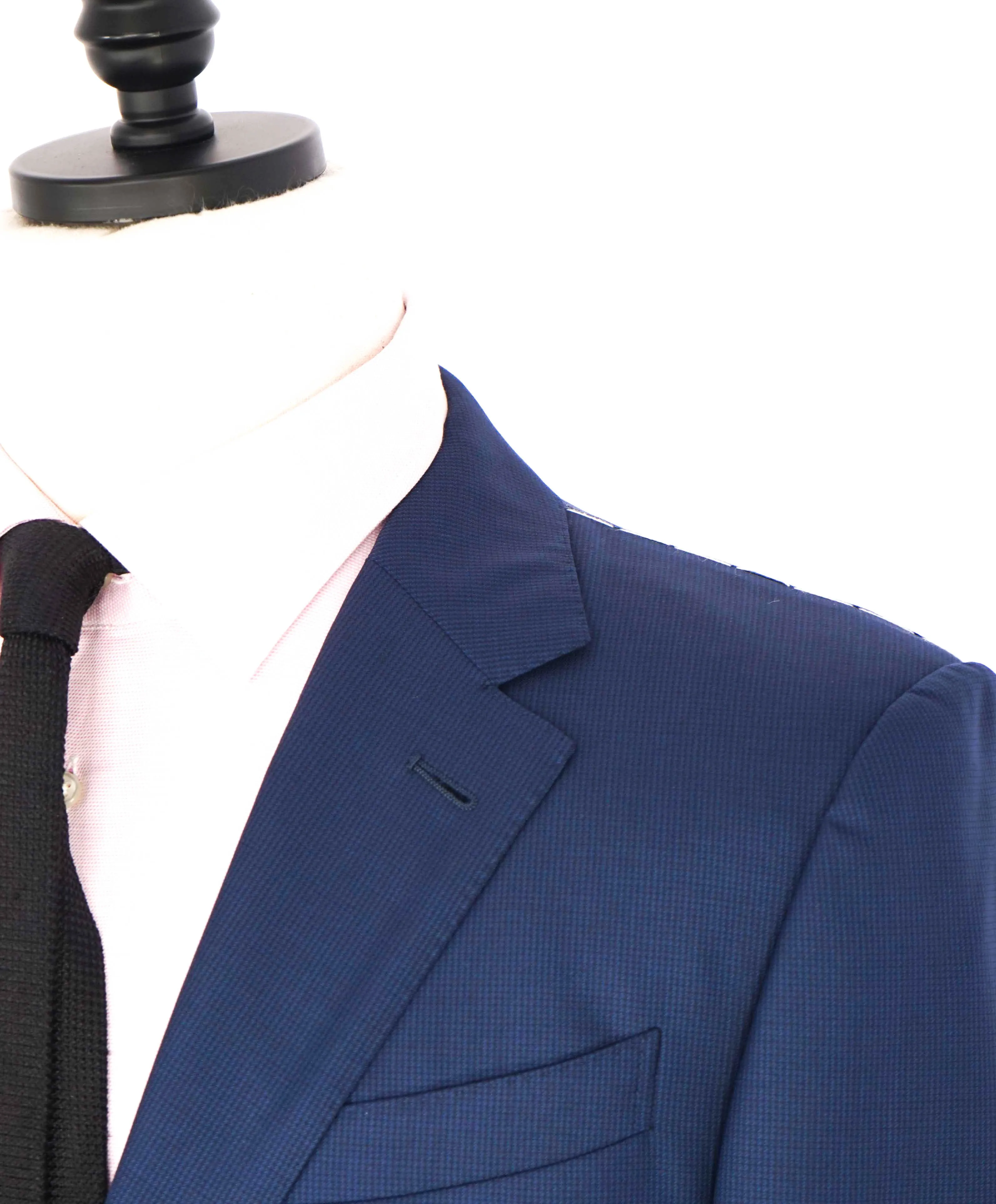 ERMENEGILDO ZEGNA - "15 MILMIL 15" Blue Micro Check Texture Blazer - 40R