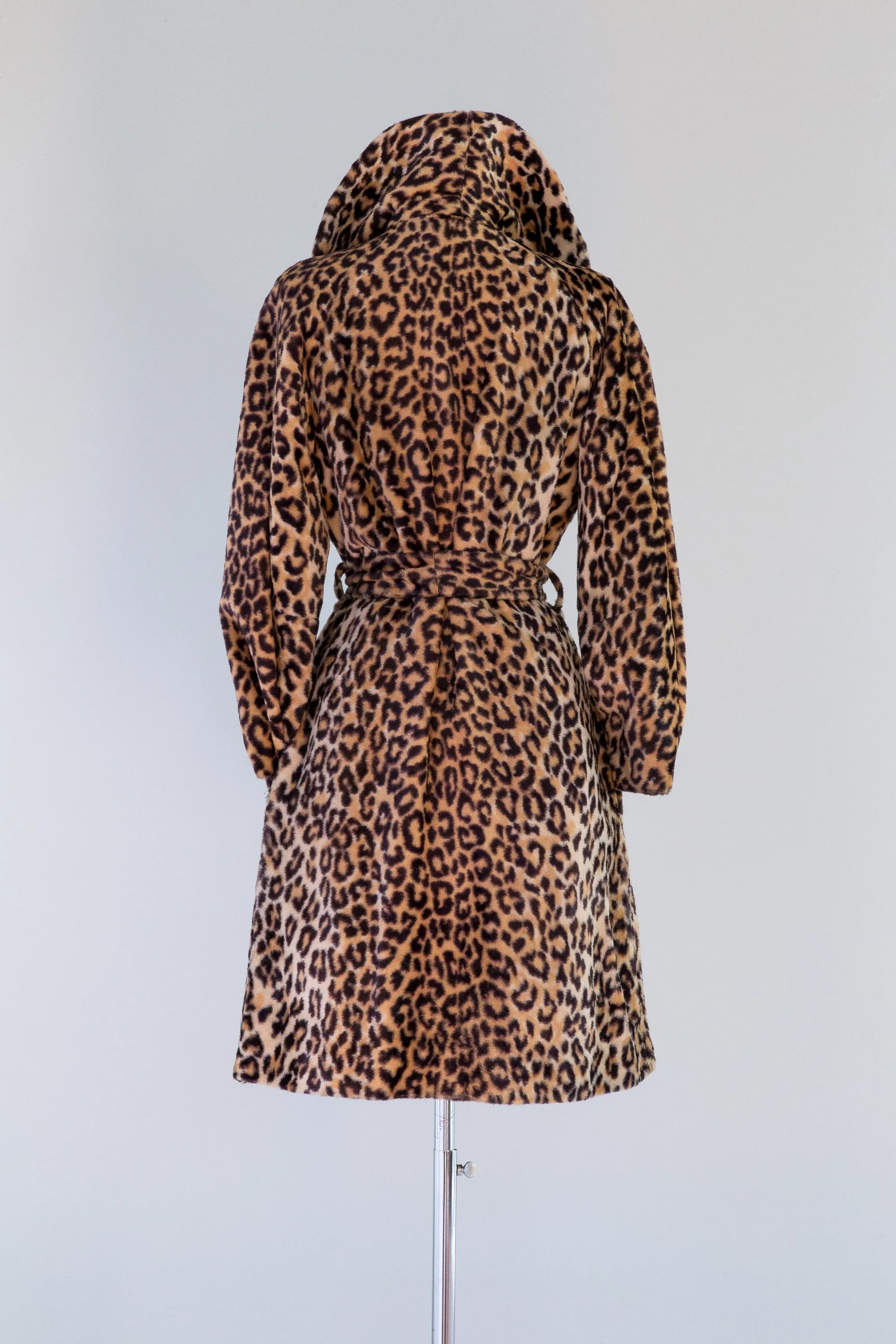 Fabulous 1960s Faux Leopard Trench Coat / Medium