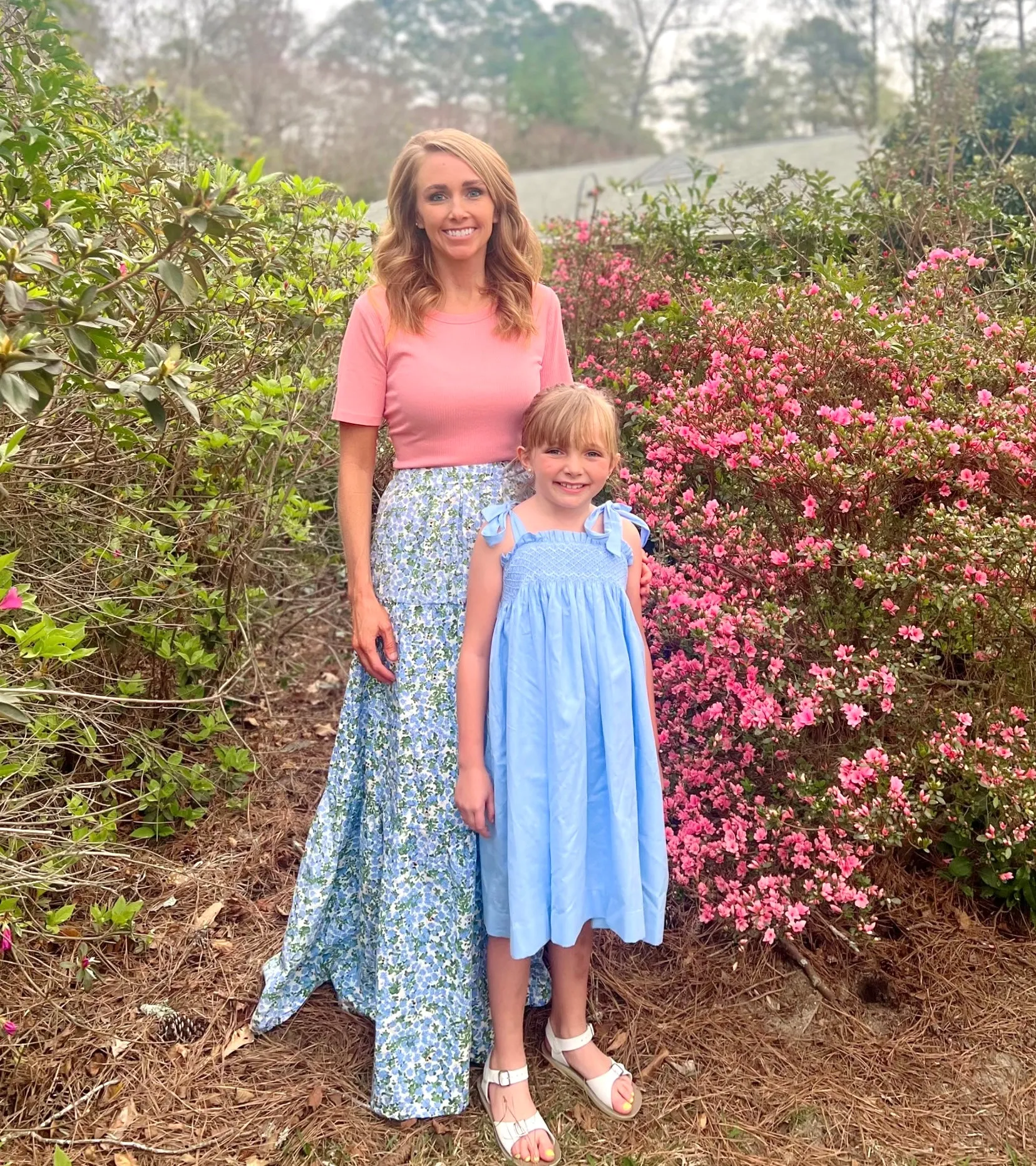 Floral Ladies Maxi Skirt- Hydrangea & Bee Print