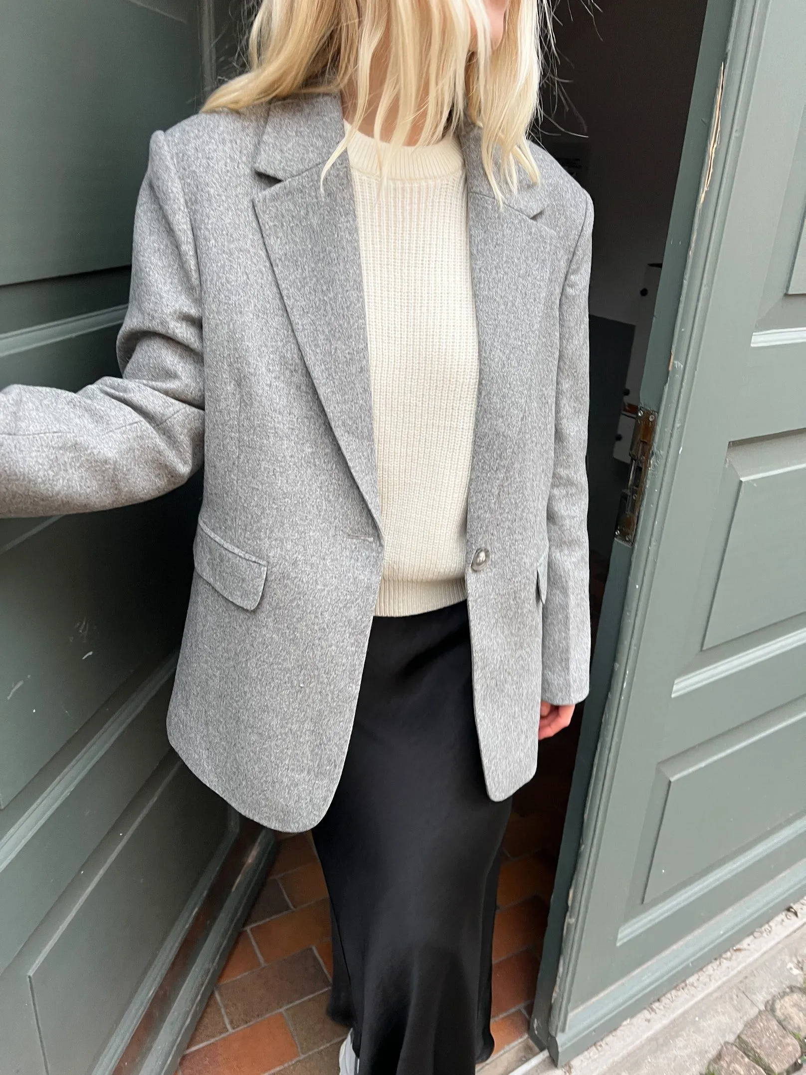 Gaby Structure Blazer - Grey Melange