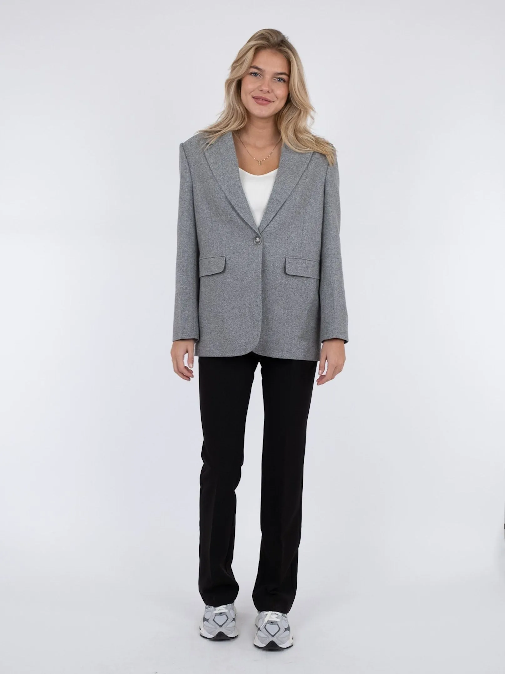 Gaby Structure Blazer - Grey Melange
