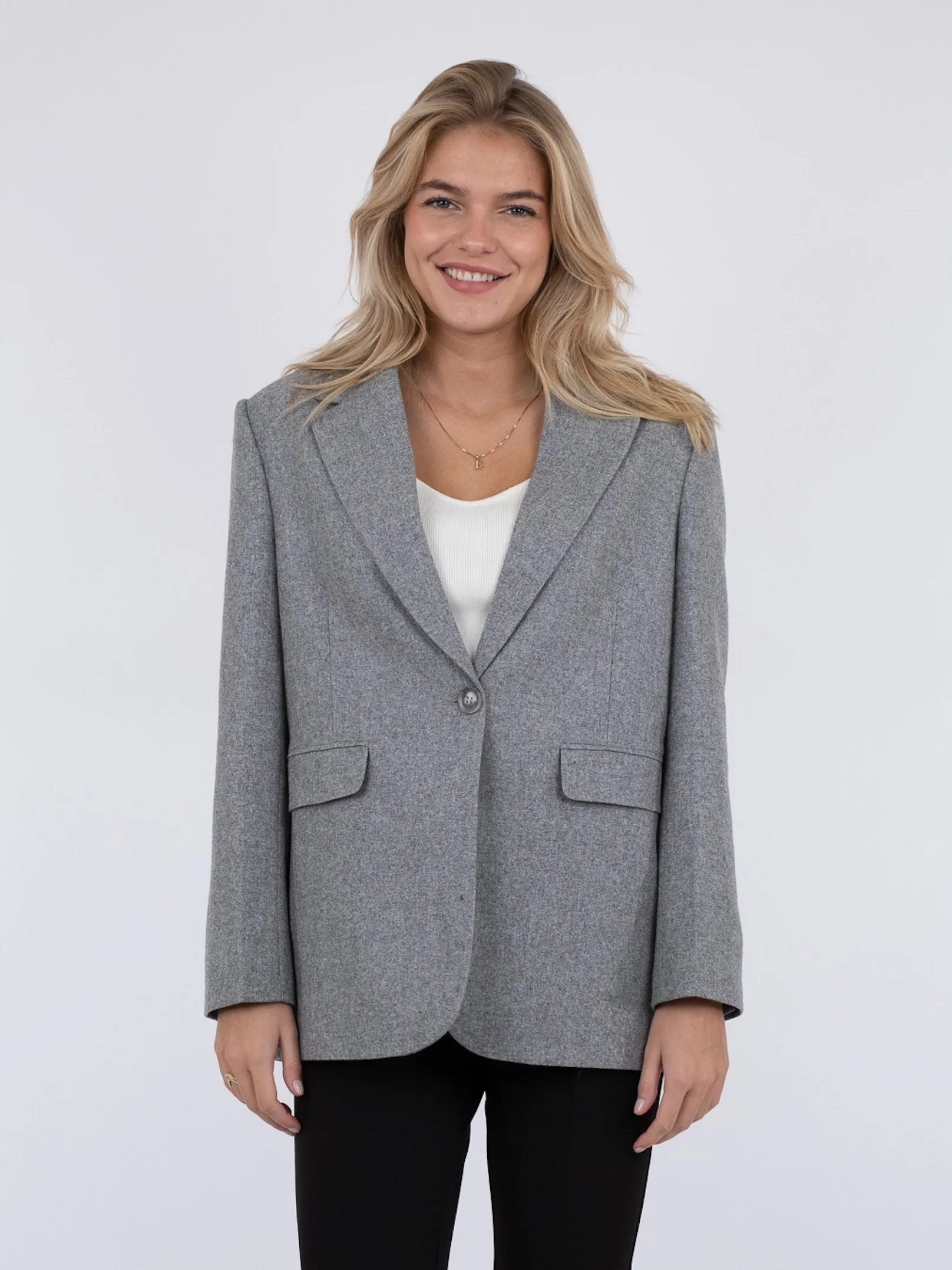 Gaby Structure Blazer - Grey Melange