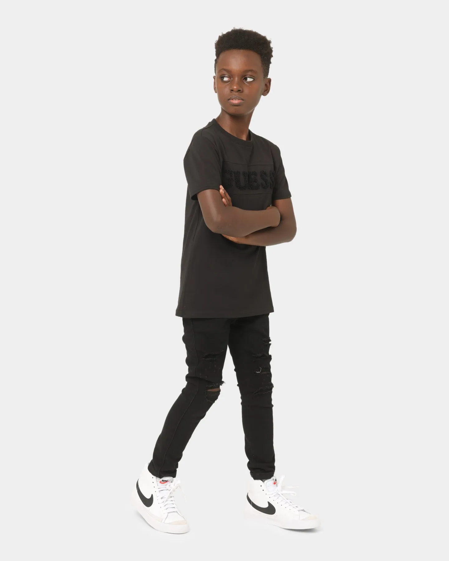 Guess Mainline Kids' Mini Me Short Sleeve T-Shirt Jet Black