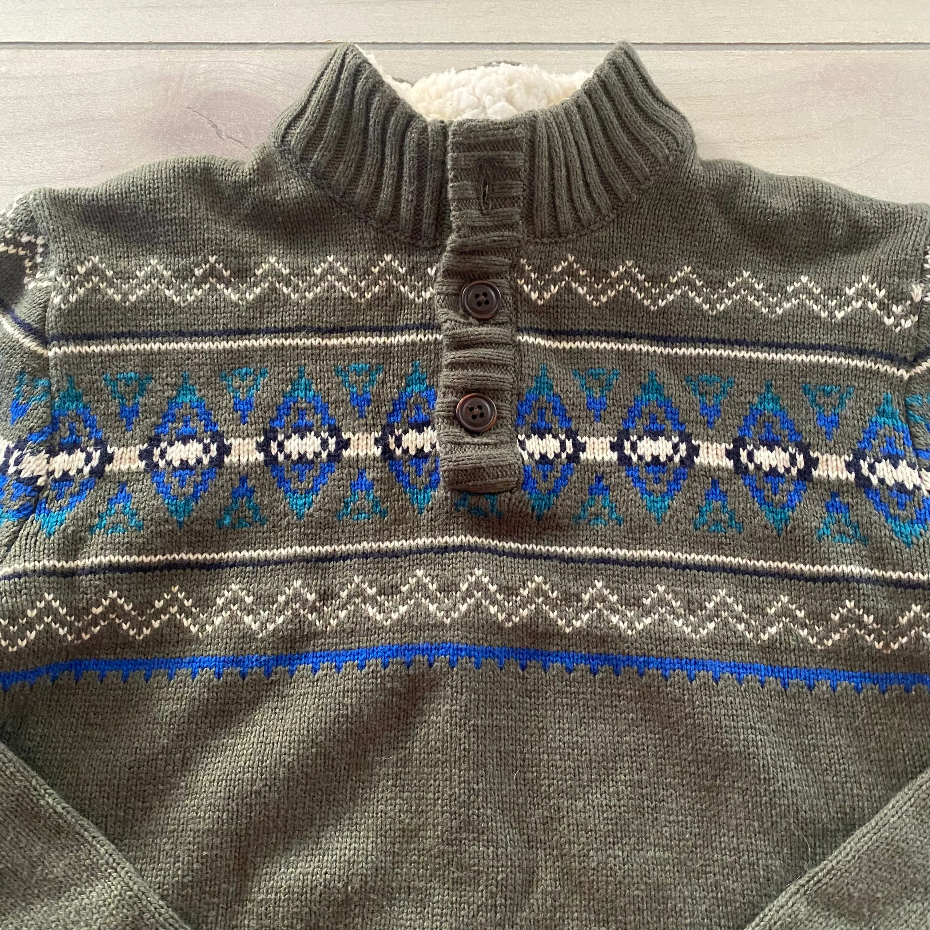 Gymboree Fair Isle Sherpa Lined Collar Sweater Pullover