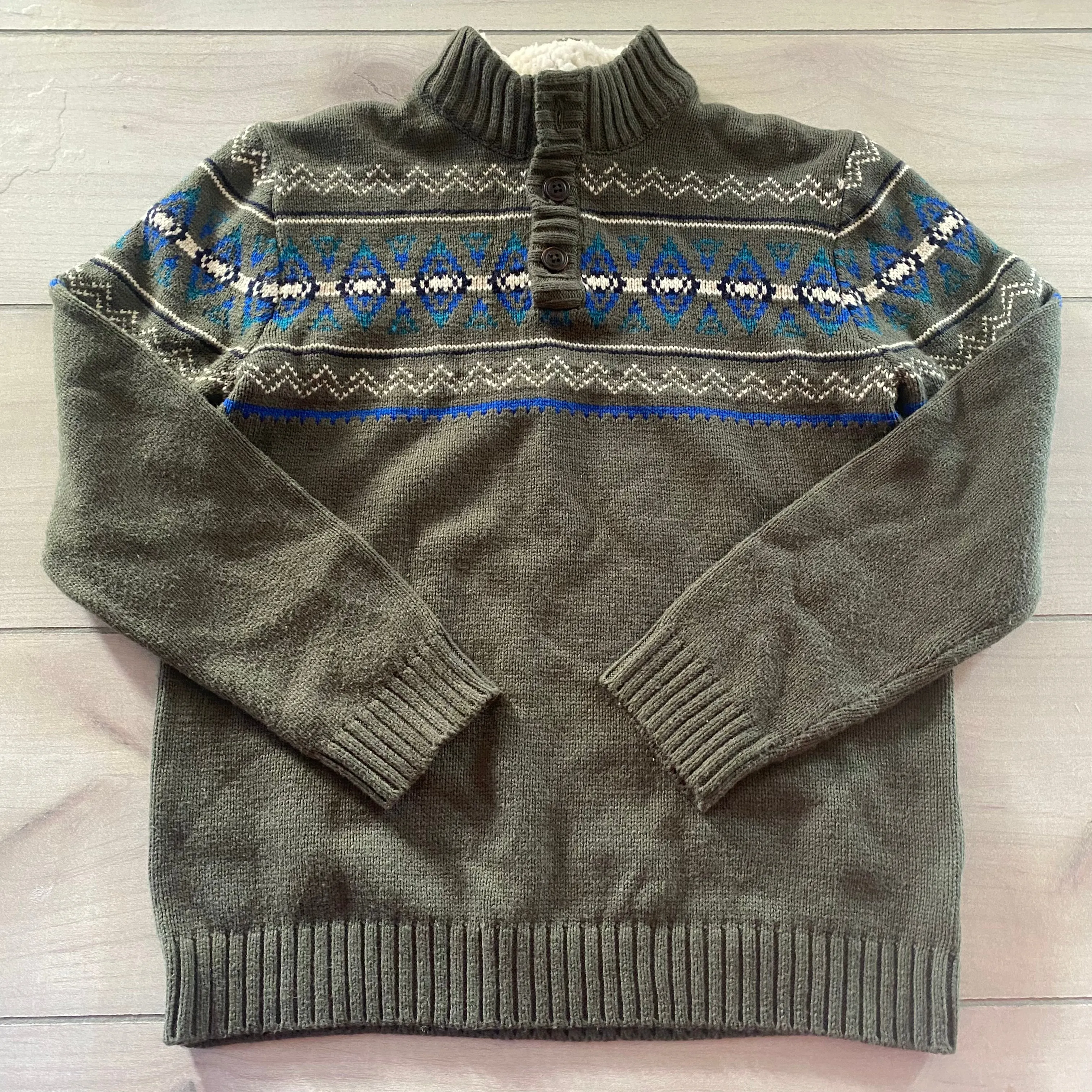 Gymboree Fair Isle Sherpa Lined Collar Sweater Pullover