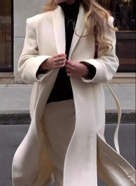 Hem Split Woolen Coat