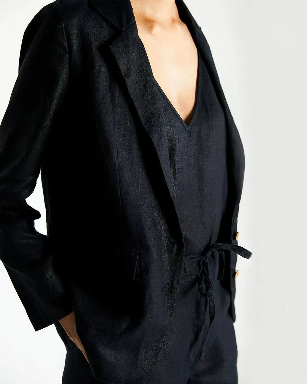 Hemp Three Piece Set in Black