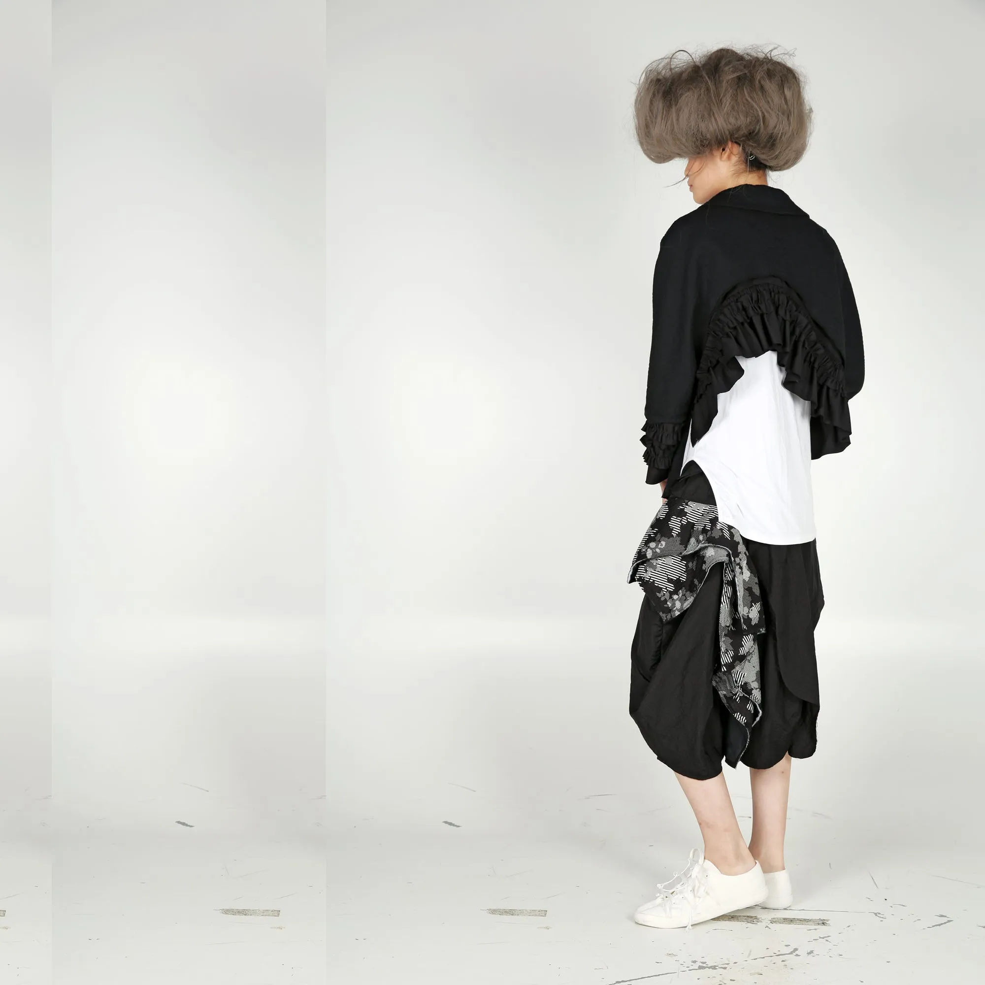 Jacket - Asymmetric Length with Ruffles