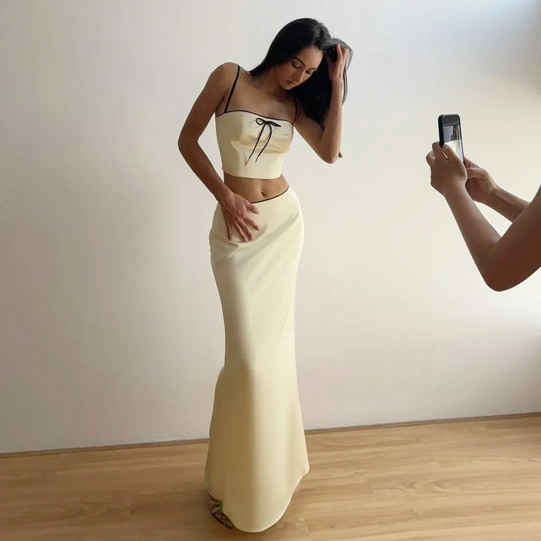 Jaycee Satin Maxi Skirt Set