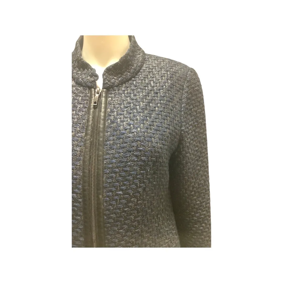 Lafayette 148 Metallic Blue/Black Jacket Size 10