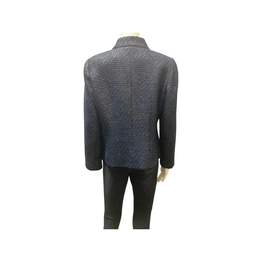 Lafayette 148 Metallic Blue/Black Jacket Size 10