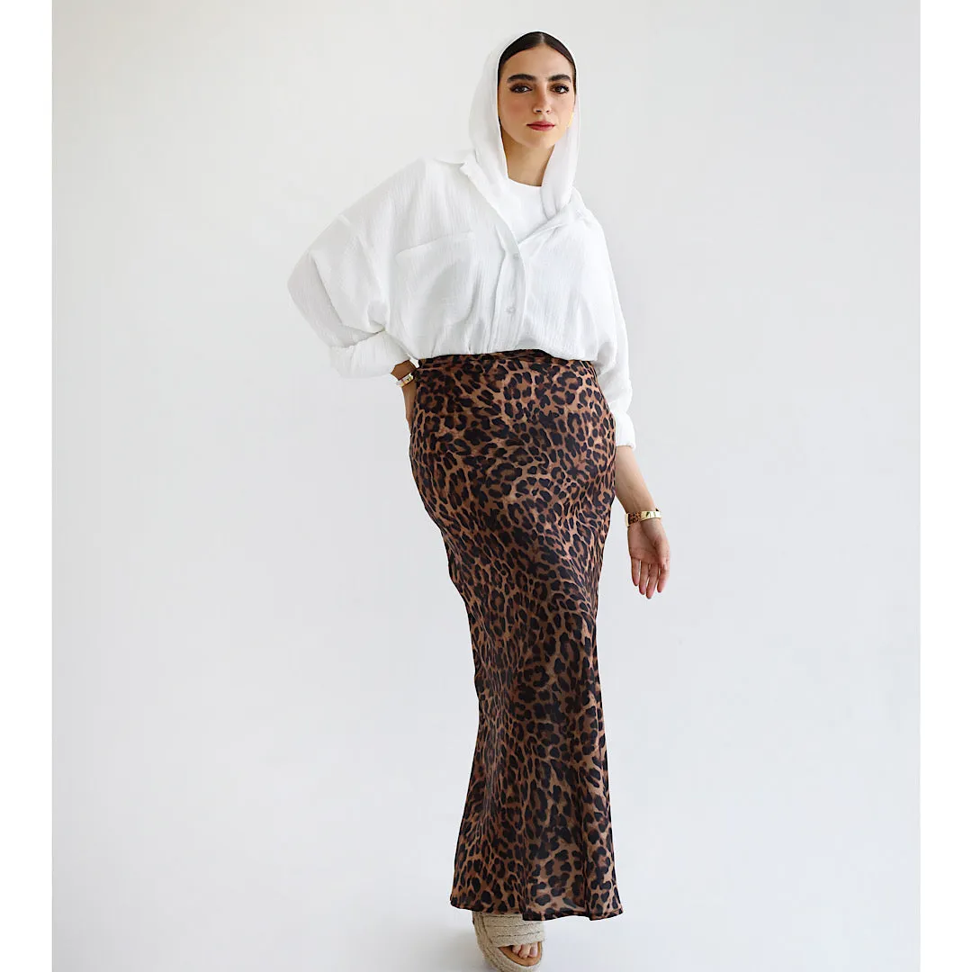 Leopard print maxi skirt