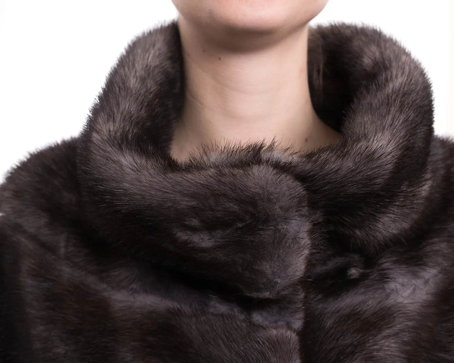 Lysa Lash Blue Iris Mink Fur Short Coat - 6