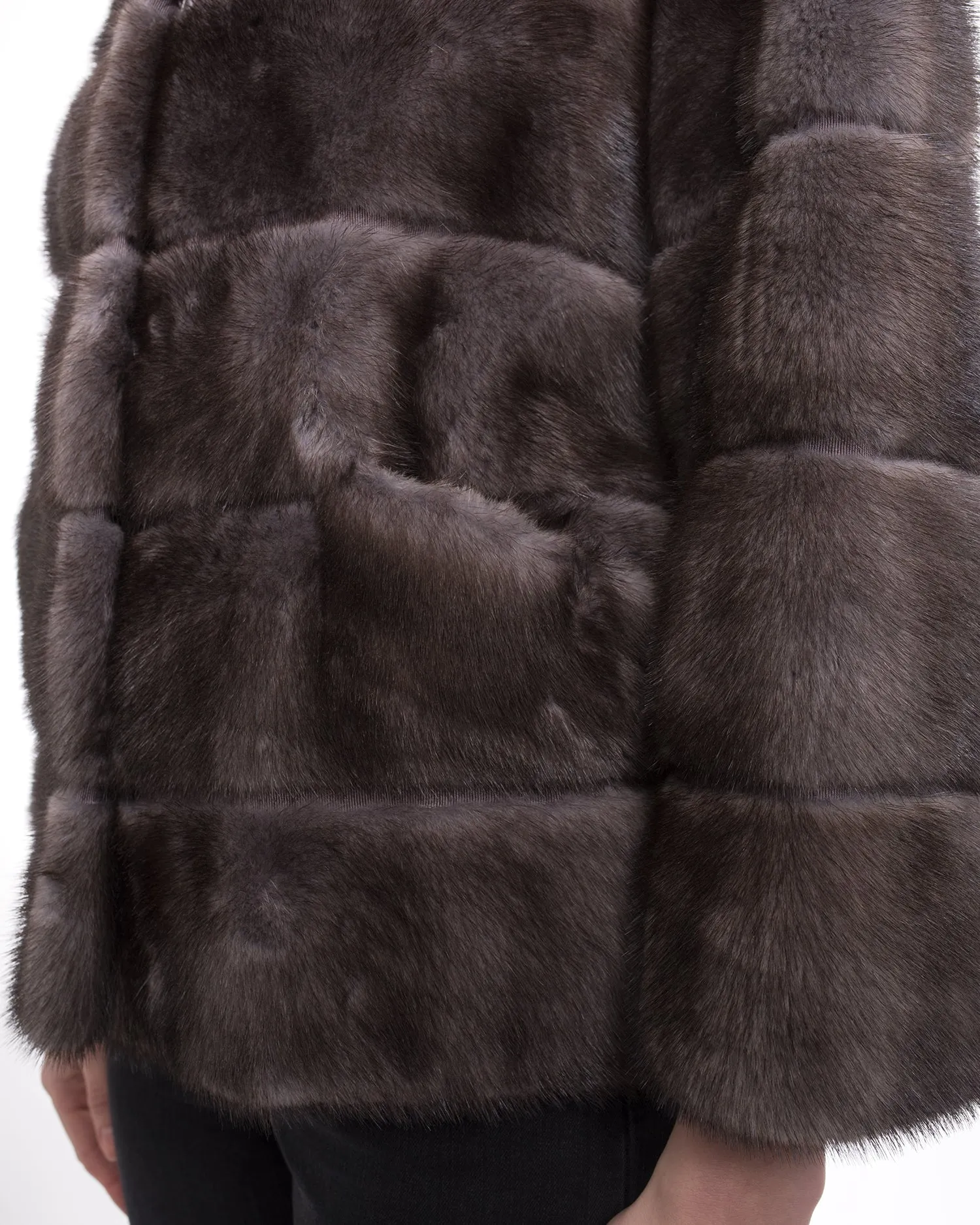 Lysa Lash Blue Iris Mink Fur Short Coat - 6