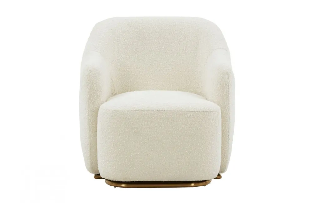 Madina Modern Off White Sherpa Accent Chair