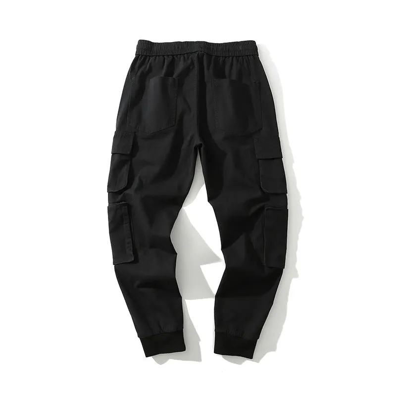 Man Fall Outfits Cargo Pants Functional Multi-Pocket Loose Jogging Tappered Work Clothes Casual Pants Men