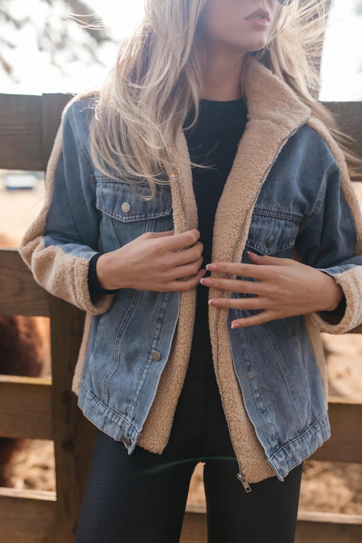 Melina Denim & Sherpa Jacket