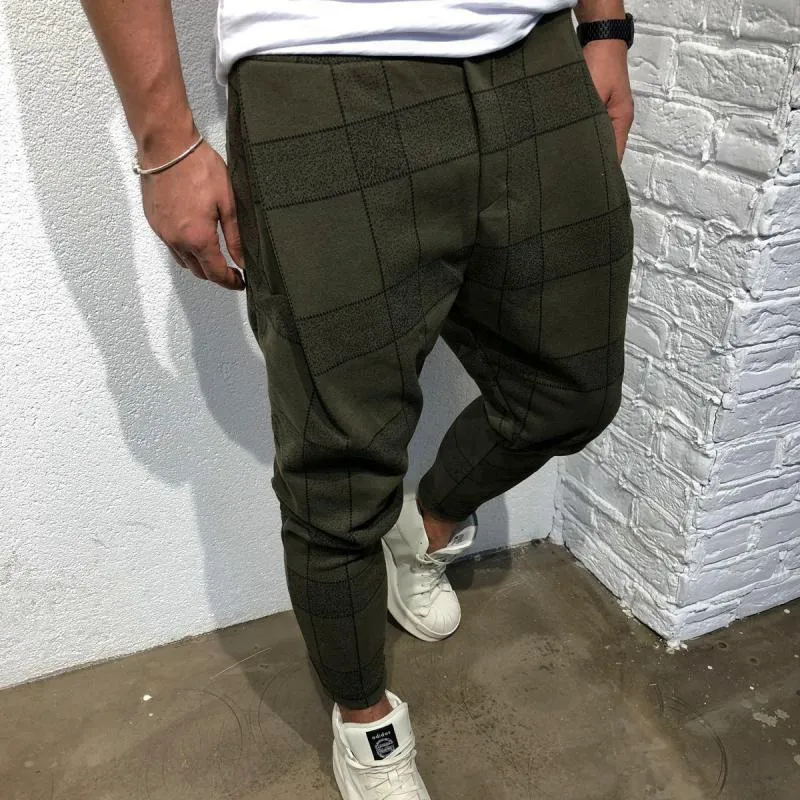 Men's Casual Plaid Cargo Pants