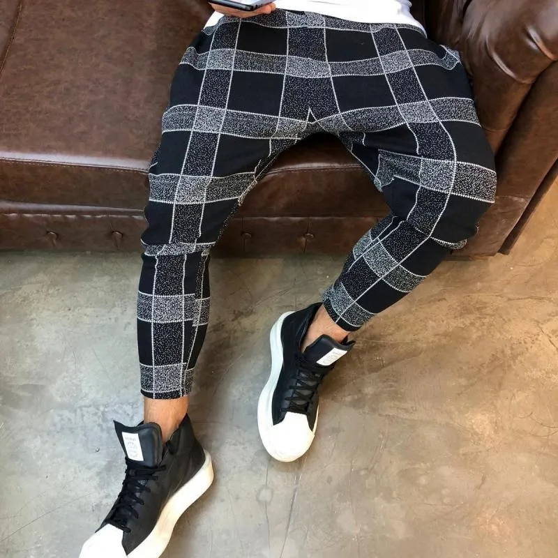 Men's Casual Plaid Cargo Pants