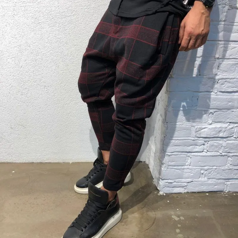 Men's Casual Plaid Cargo Pants