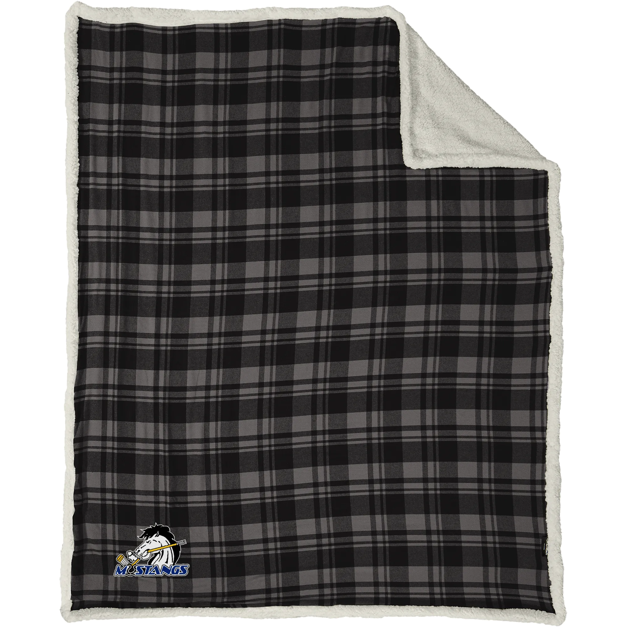 Mid-State Mustangs Flannel Sherpa Blanket