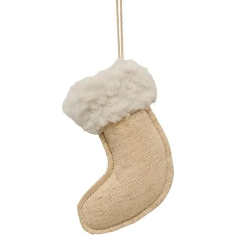Natural Fabric Stocking Ornament