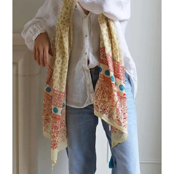 Norfolk Summer Block Printed Scarf