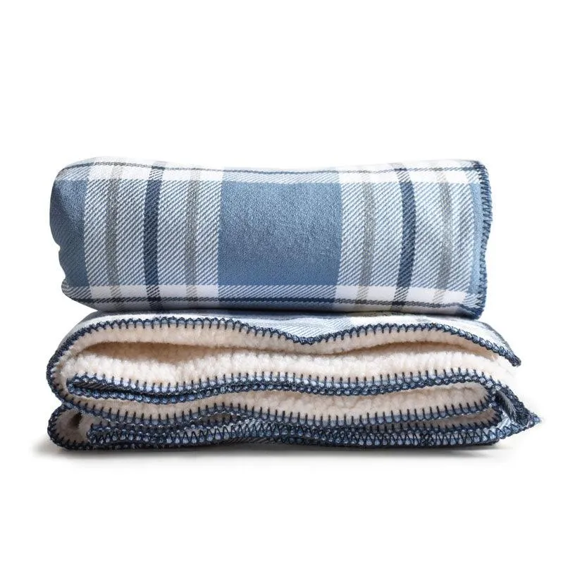 Off the Grid Cotton Throw with Sherpa Backing