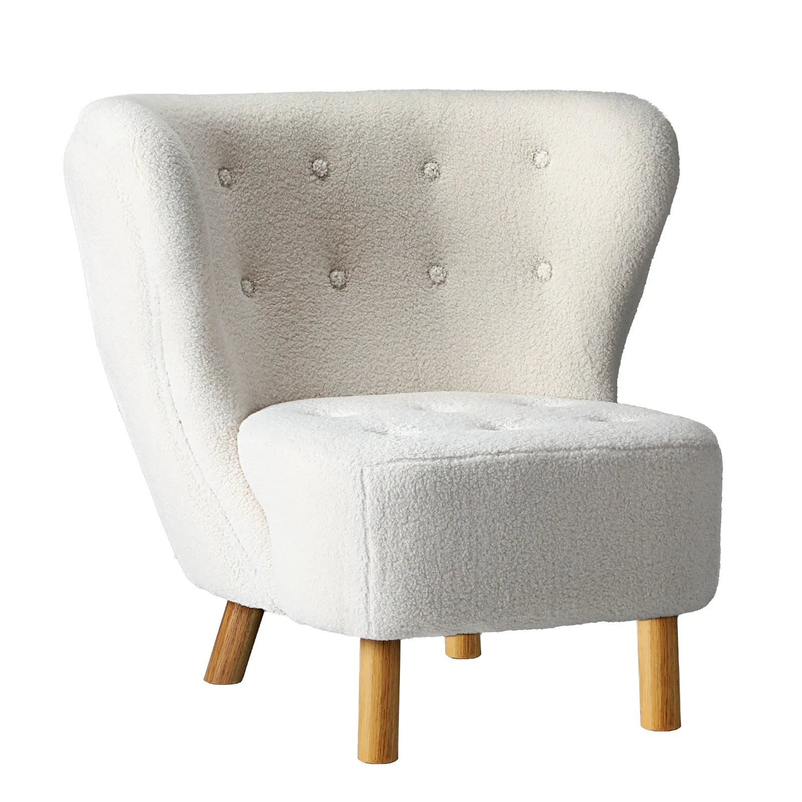 Oikiture Armchair Lounge Accent Chair Armchairs Couches Sofa Bedroom Wood White