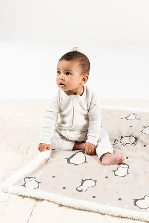 Penny Penguin Sherpa Fleece Baby Blanket