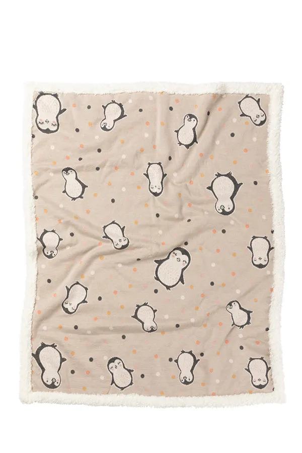 Penny Penguin Sherpa Fleece Baby Blanket