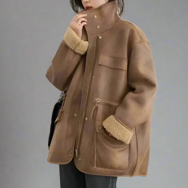 Reversible Suede Sherpa Coat | TISHA