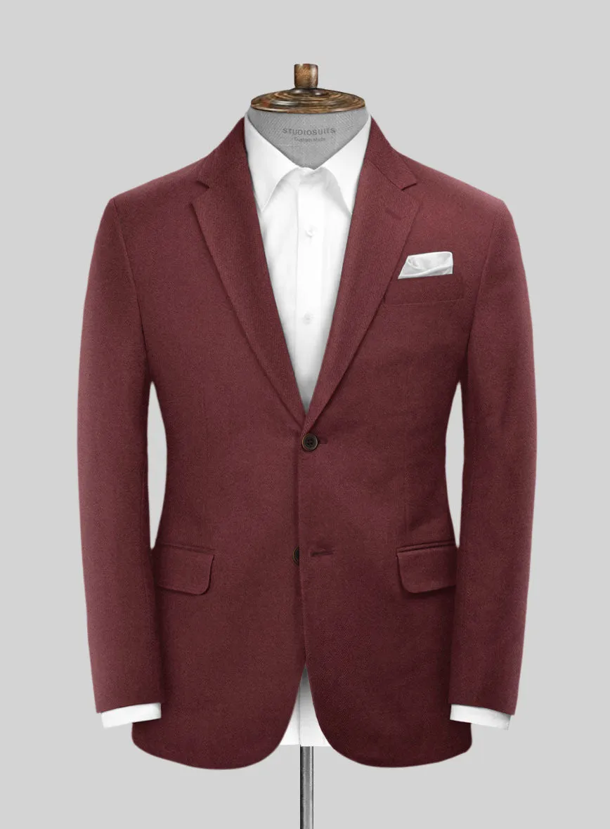 Scabal Maroon Cotton Stretch Jacket