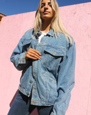 Sherpa Jean Jacket in Blue