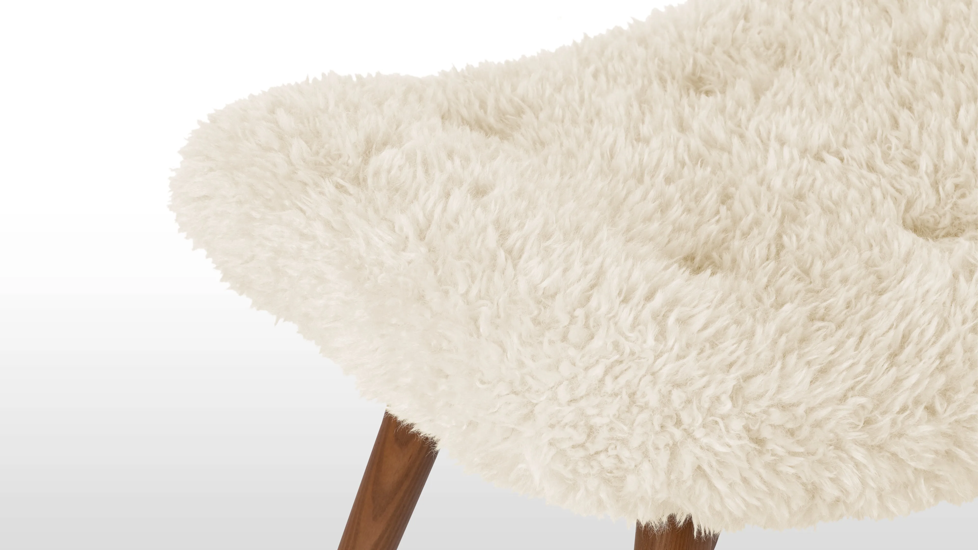 Silhouette - Silhouette Ottoman, White Long Hair Sherpa