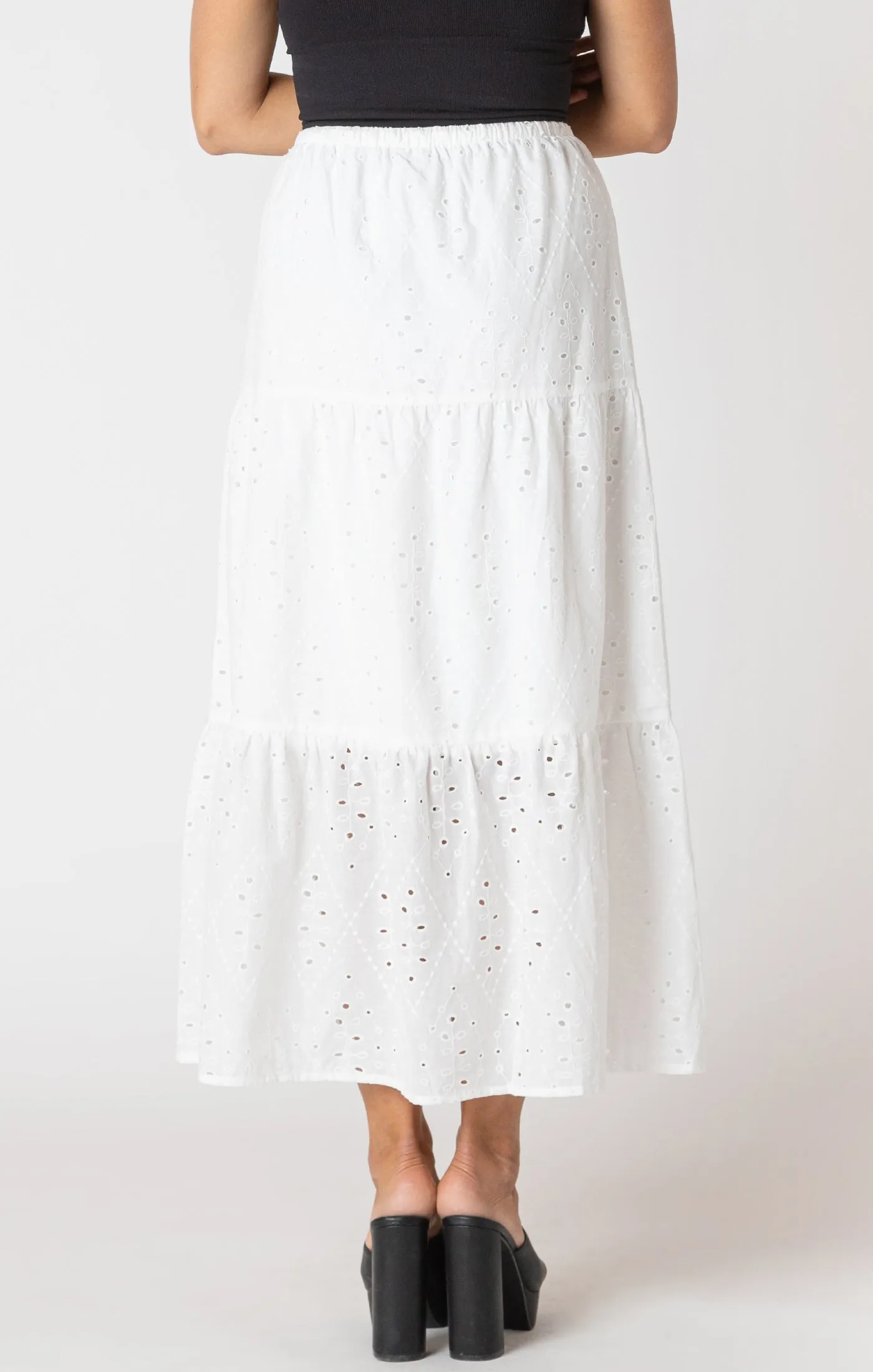 Skirt -  Room 34 (Dex) Embroidered Eyelet Maxi Skirt
