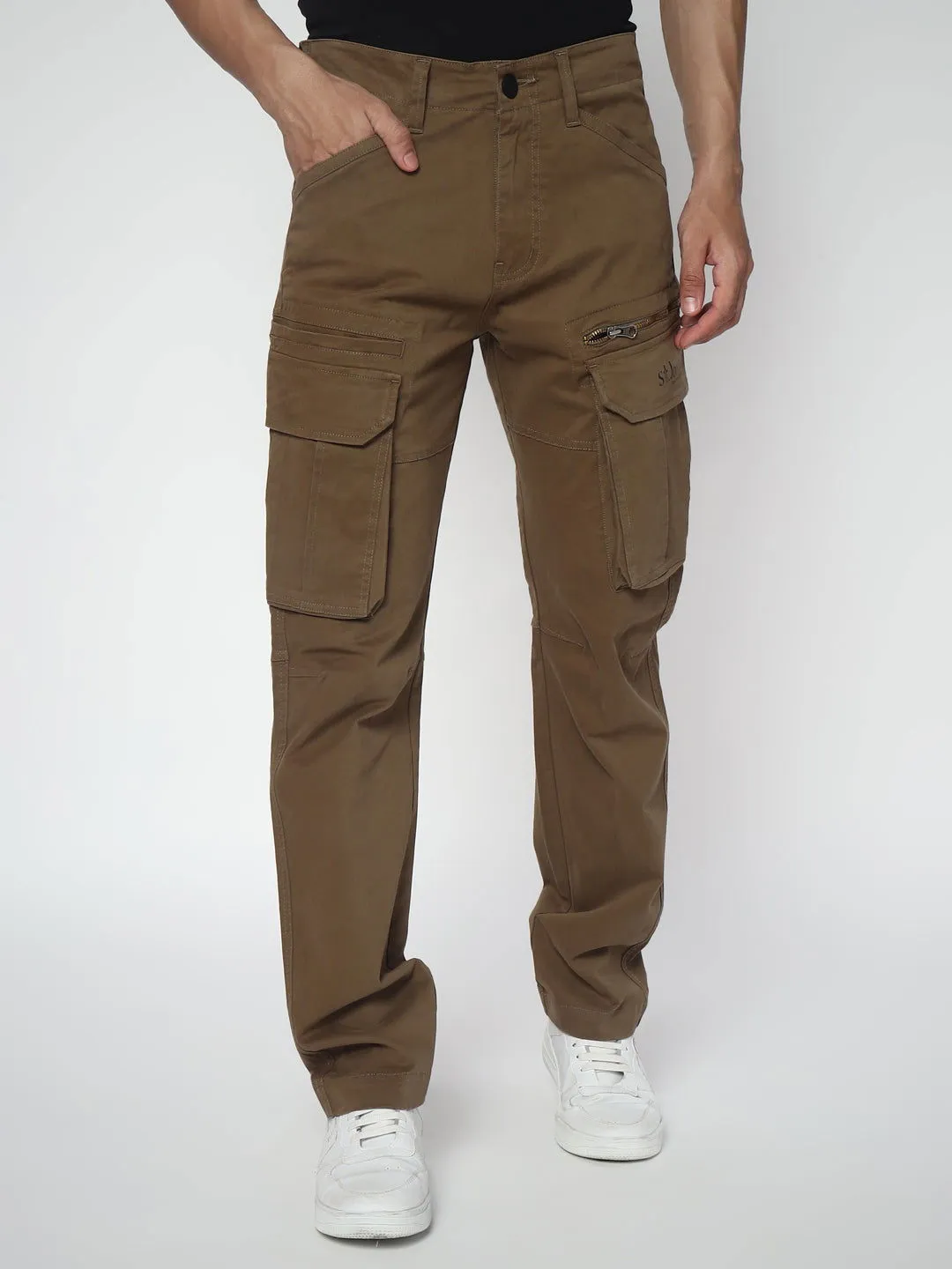 SLIM EIGHT POCKETS CARGO BROWN