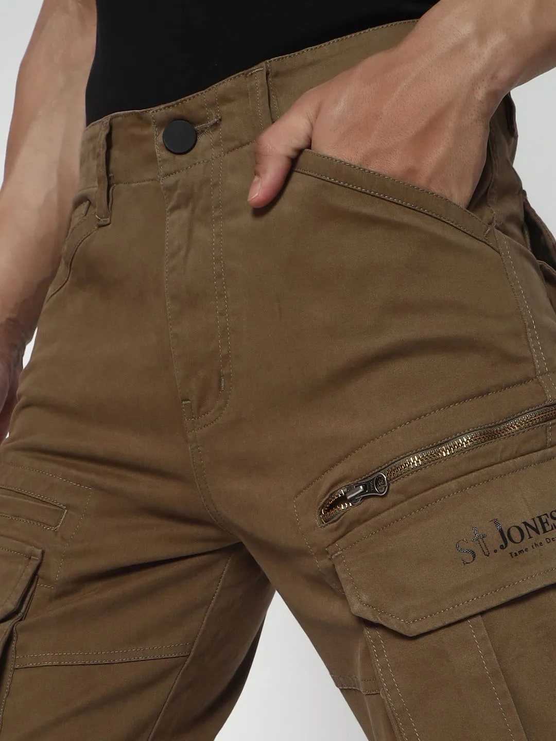 SLIM EIGHT POCKETS CARGO BROWN