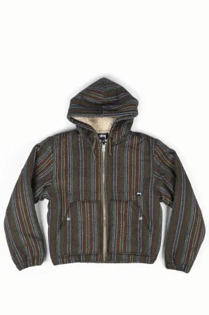 STUSSY WOOL STRIPE WORK JACKET OLIVE