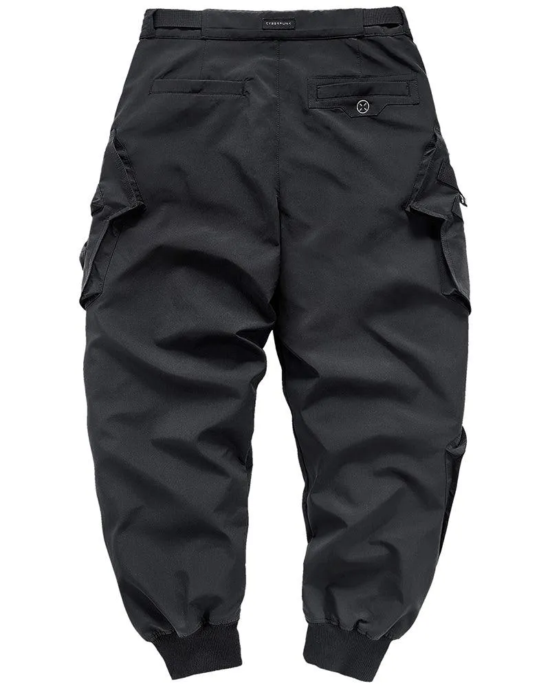 Techwear Airborne Multi-Pocket Black Cargo Pants