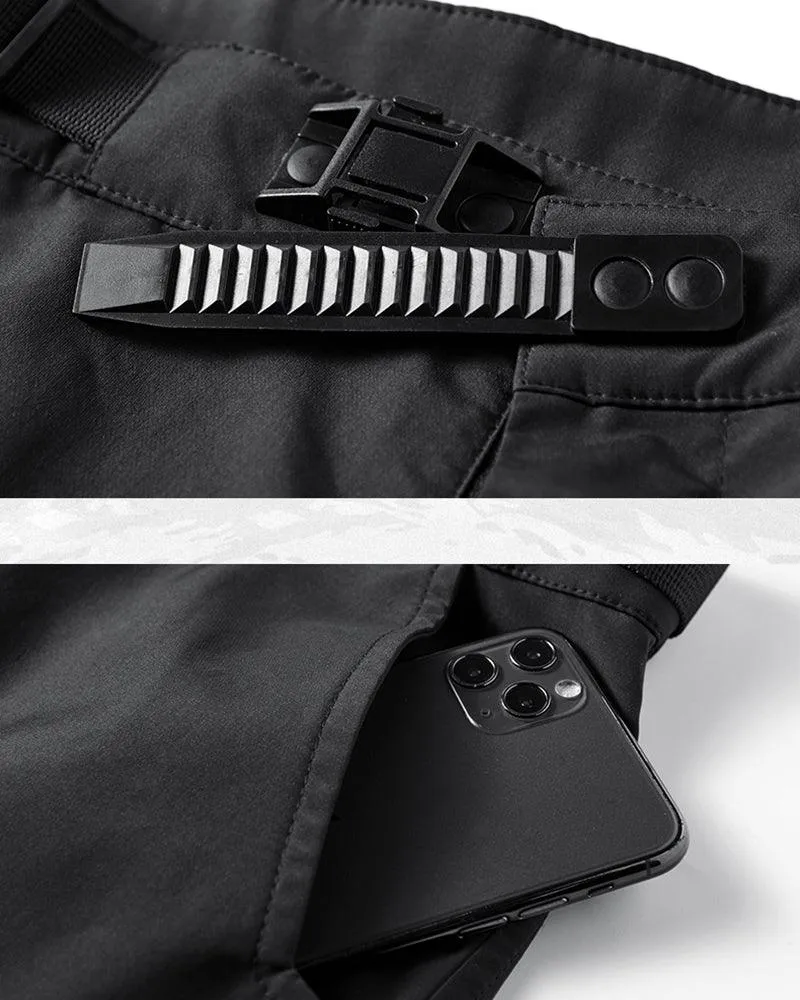 Techwear Airborne Multi-Pocket Black Cargo Pants