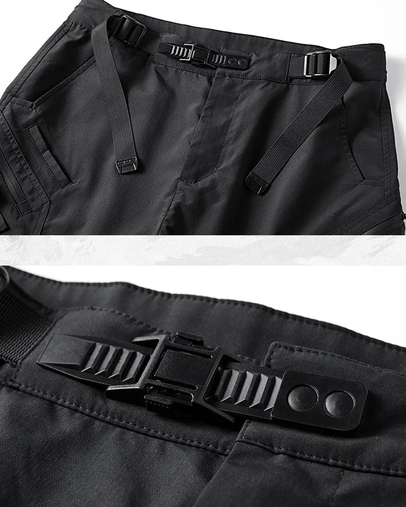 Techwear Airborne Multi-Pocket Black Cargo Pants