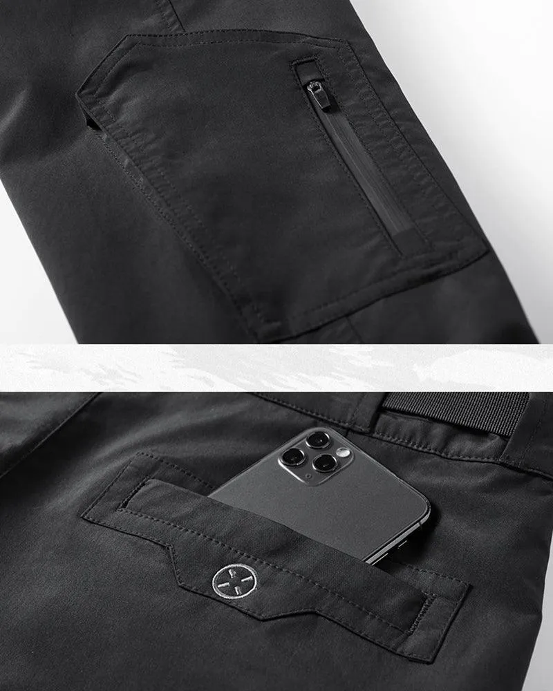 Techwear Airborne Multi-Pocket Black Cargo Pants