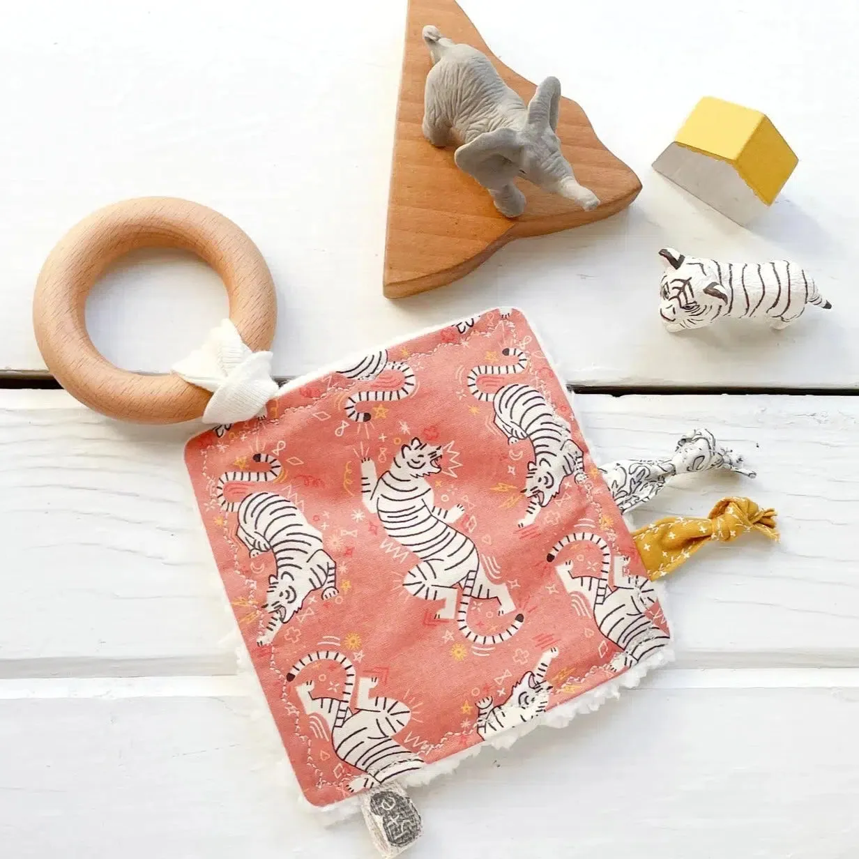The Bird   Elephant - Handmade Soft Sensory Crinkle Toy - Tiger