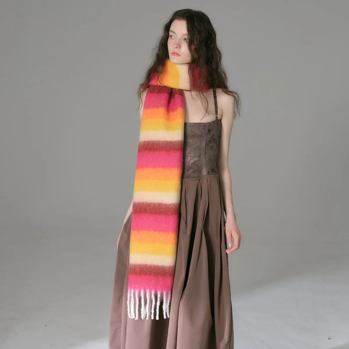 TLQHZZ-082 color stripe winter scarf