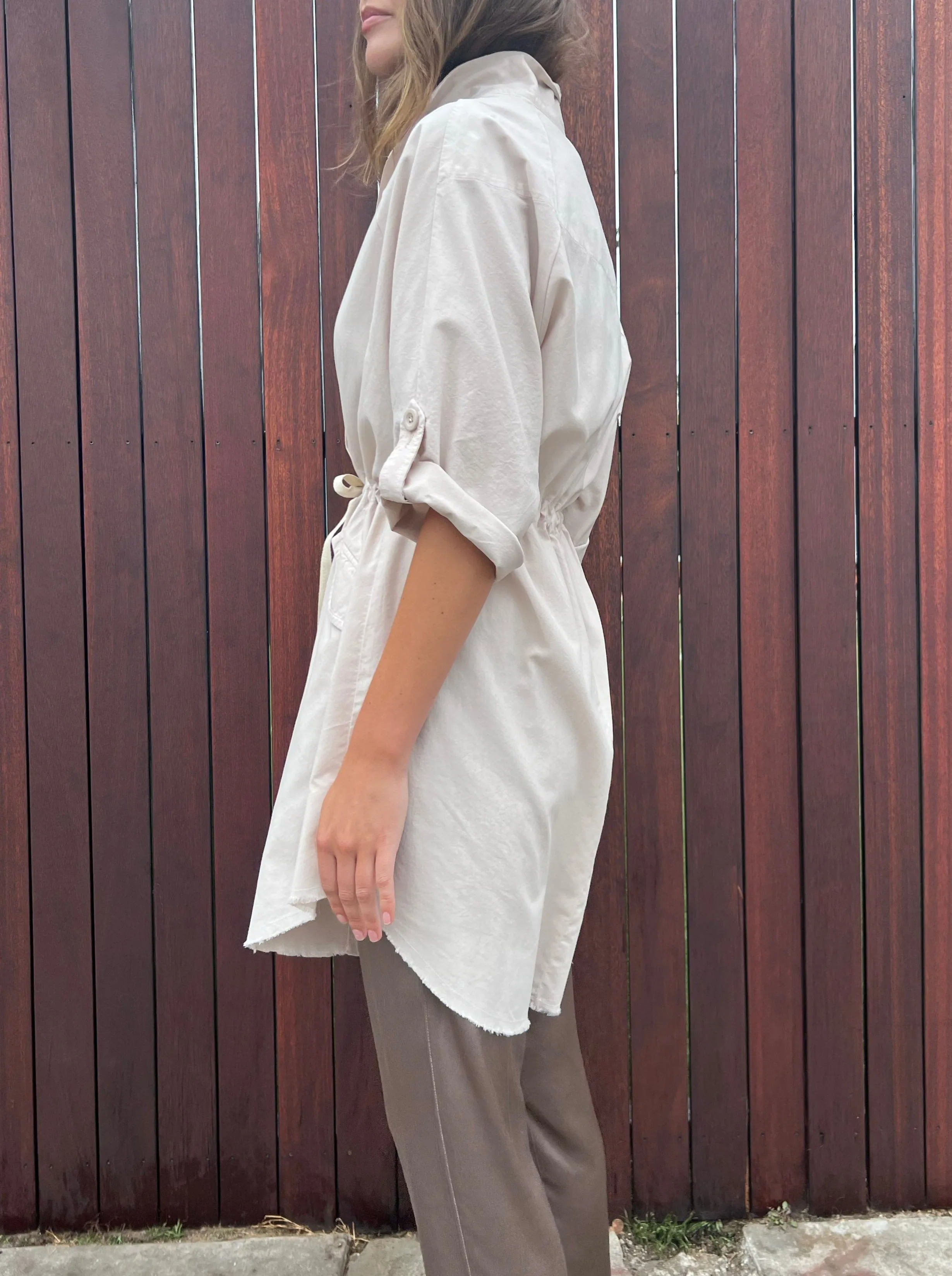 Tracy Jacket in Paperweight Cotton - Cement