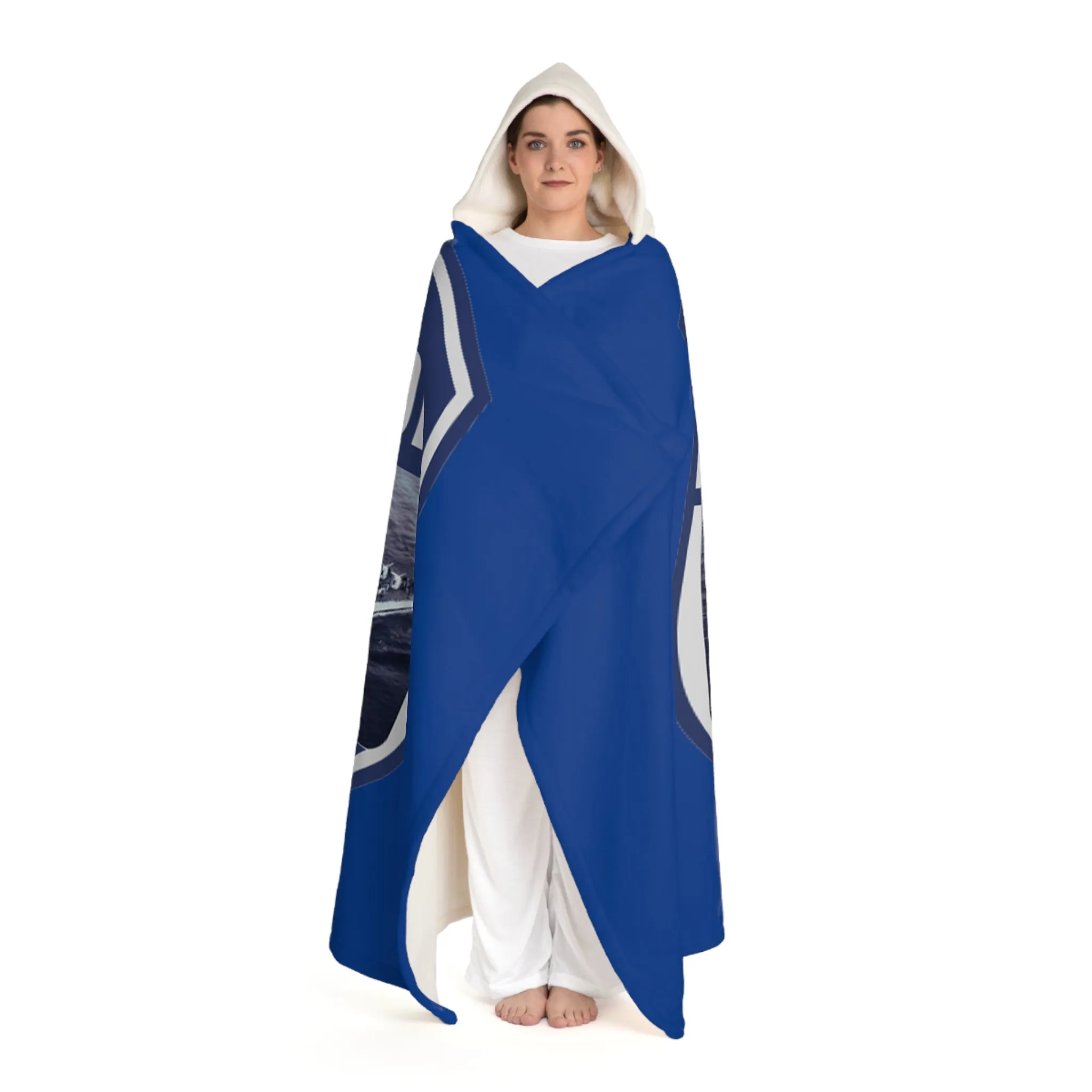 uss kidd DD-661 United States Ships POD Hooded Sherpa Fleece Blanket