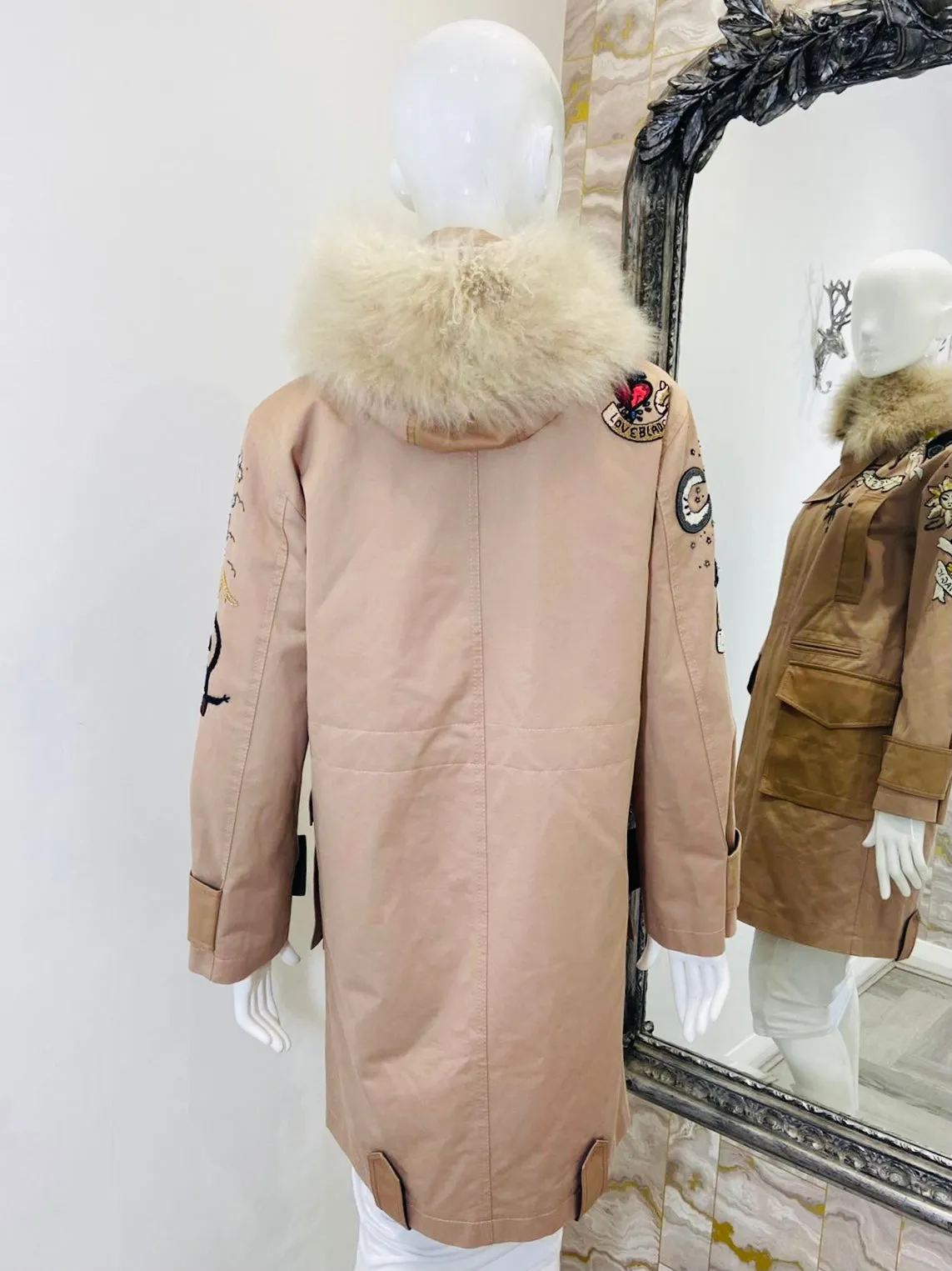 Valentino Beaded Parka Coat. Size 38IT