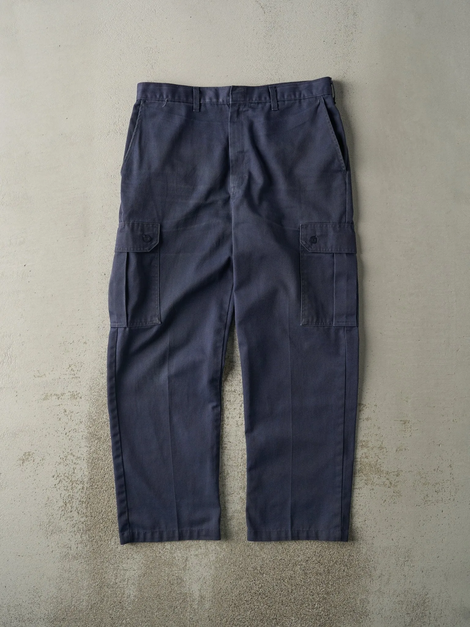 Vintage 80s Navy Blue Military Cargo Pants (35.5x30)