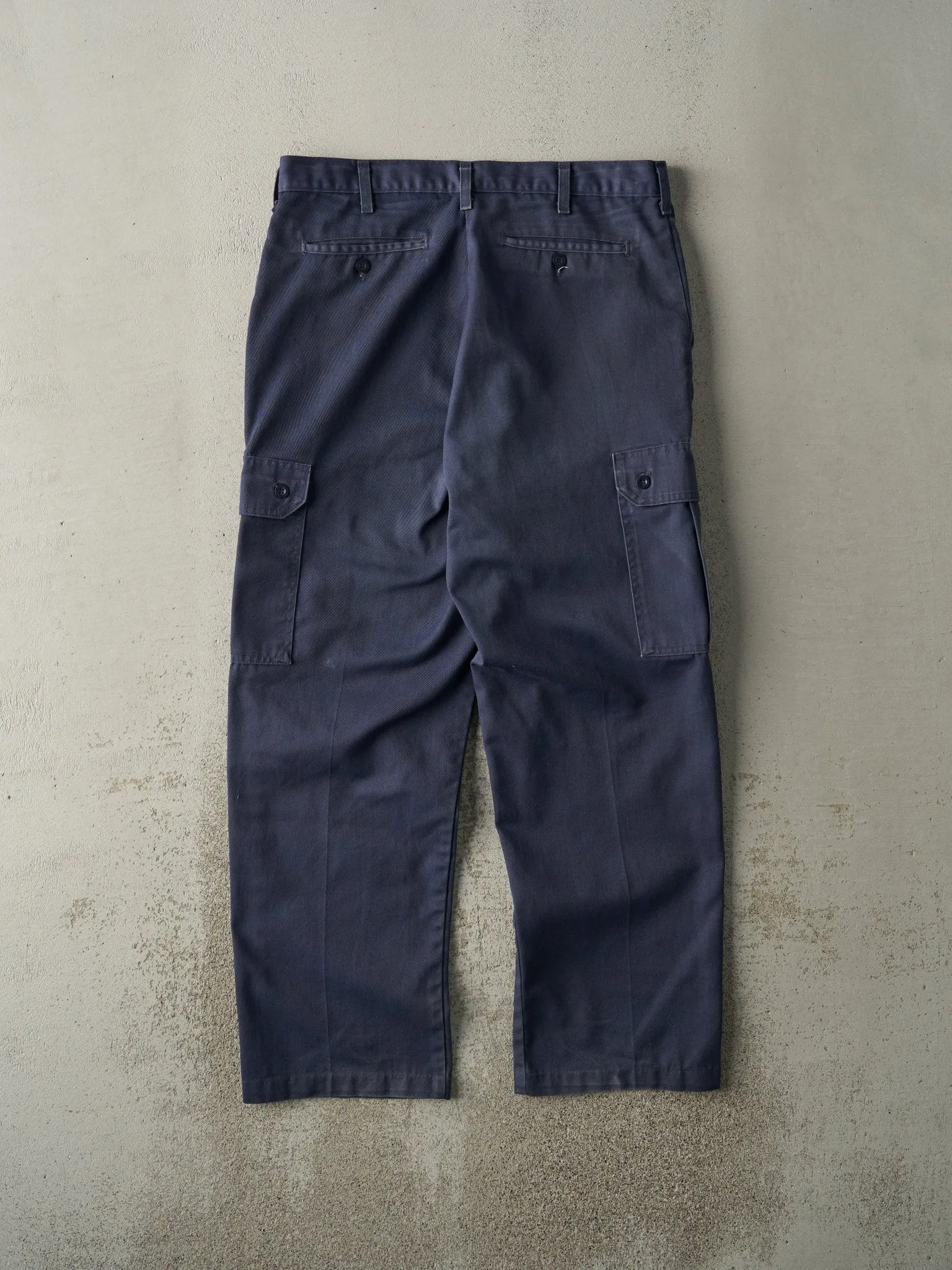 Vintage 80s Navy Blue Military Cargo Pants (35.5x30)